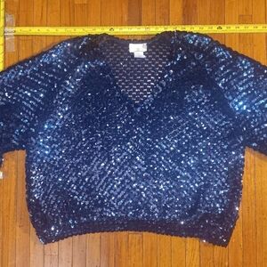 Blue Sequin Top